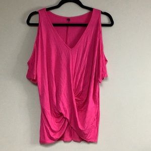 Pink Cold Shoulder Blouse
